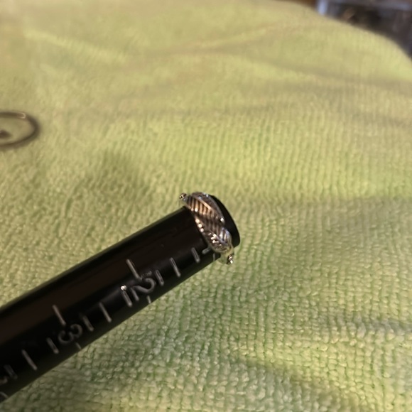 Toe Ring Antique, Silver, Striped Leaf Design - Picture 4 of 4